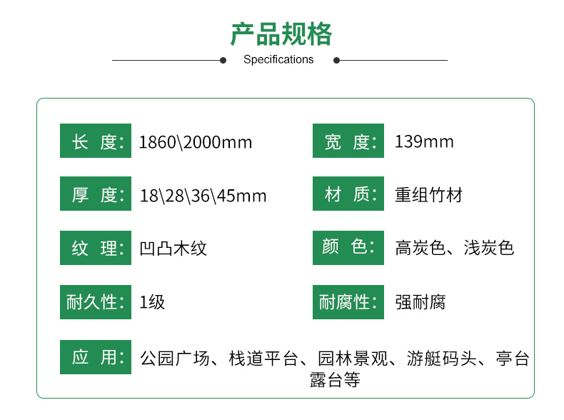 超能竹木規格