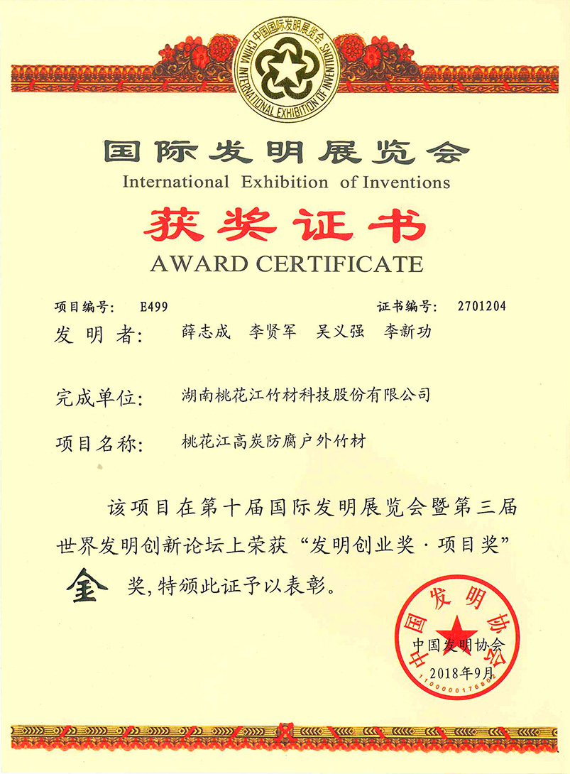 國際發(fā)明協(xié)會(huì) 金獎(jiǎng)